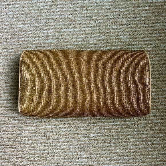 EUC J. Crew Florence Convertible Gold Beaded Clutch Crossbody Chain Evening Bag - Picture 8 of 11